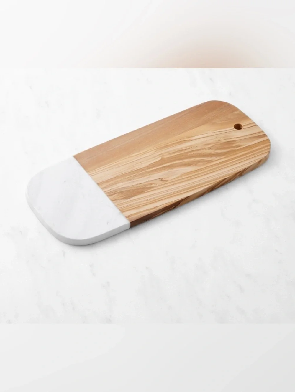 Williams Sonoma - Olivewood & White Marble Rectangular Cheese Board